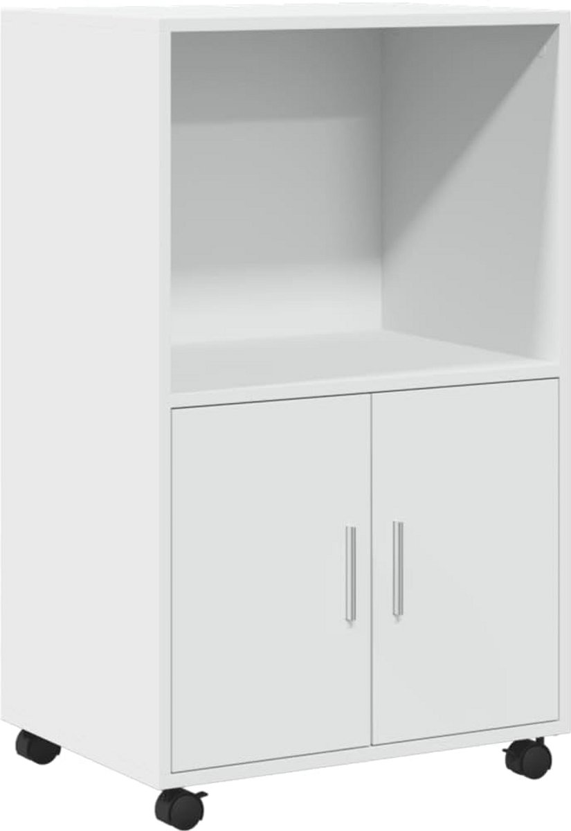Verrijdbare Archiefkast met Laden - Witte Opbergkast voor Bureau
