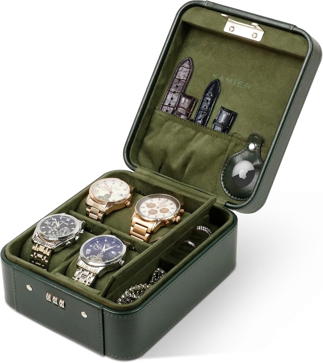 Luxe Horlogebox voor 4 Horloges met Cijferslot - Reis- en Opbergkoffer
