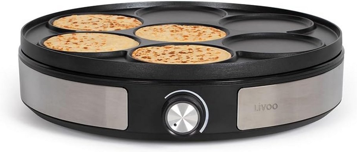 Omkeerbare Pannenkoekenpan - 33 cm - 1500W en Anti-Aanbaklaag