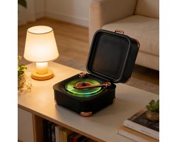 Retro Mini Bluetooth Speaker - Draagbaar, Helder Geluid, Lange Accuduur - Schattige Bureau Speaker voor Huis, Slaapkamer & Kantoor - zwart