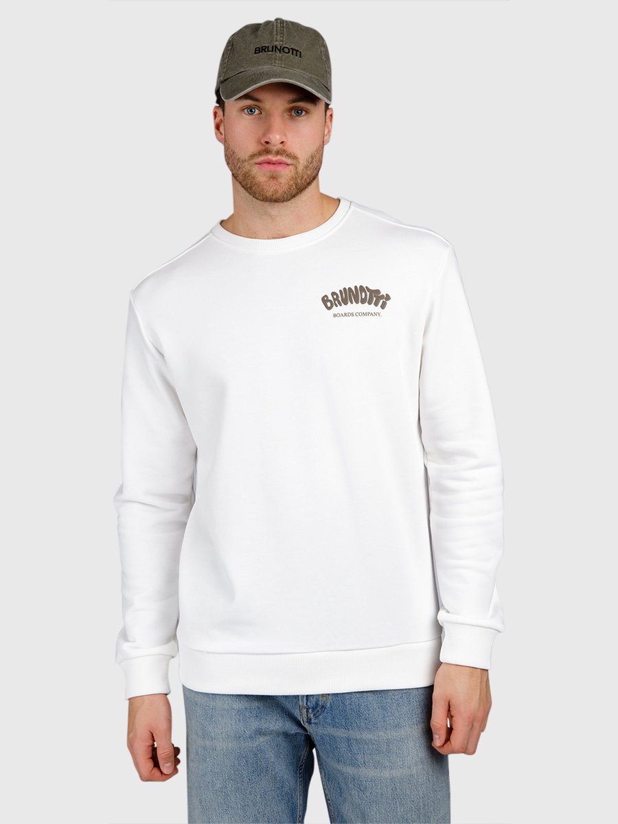 Brunotti Bronson Sweater Snow Heren 100% Katoen Regular Fit S Wit