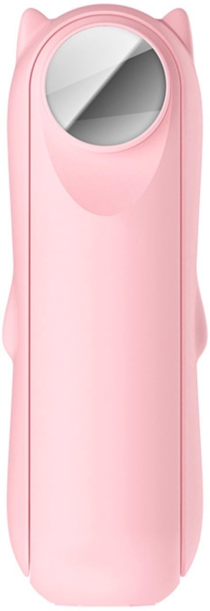 longziming - Mini Handventilator - Hand Fan - Draagbare Ventilator - Opvouwbaar - 1 stuk - 2000mAh - USB oplaadbaar - 3 snelheden - Stille technologie - Powerbank functie - ABS+PC - Roze