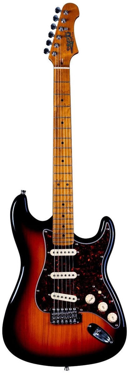 Bol.com JET JS-300 SB S-style Elektrische Gitaar SSS Tremolo Roasted Maple Toets Sunburst aanbieding