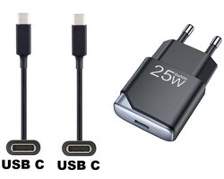 OneOne 25W snellader + 1,0m sterke USB C naar C kabel. GAN lader. PD PPS oplader adapter past op Kobo (Rakuten) eReader Elipsa, Elipsa 2E, Sage, Libra 2, Libra Colour, Clara 2E, Clara Colour, Clara BW - Kindle (Amazon) Scribe