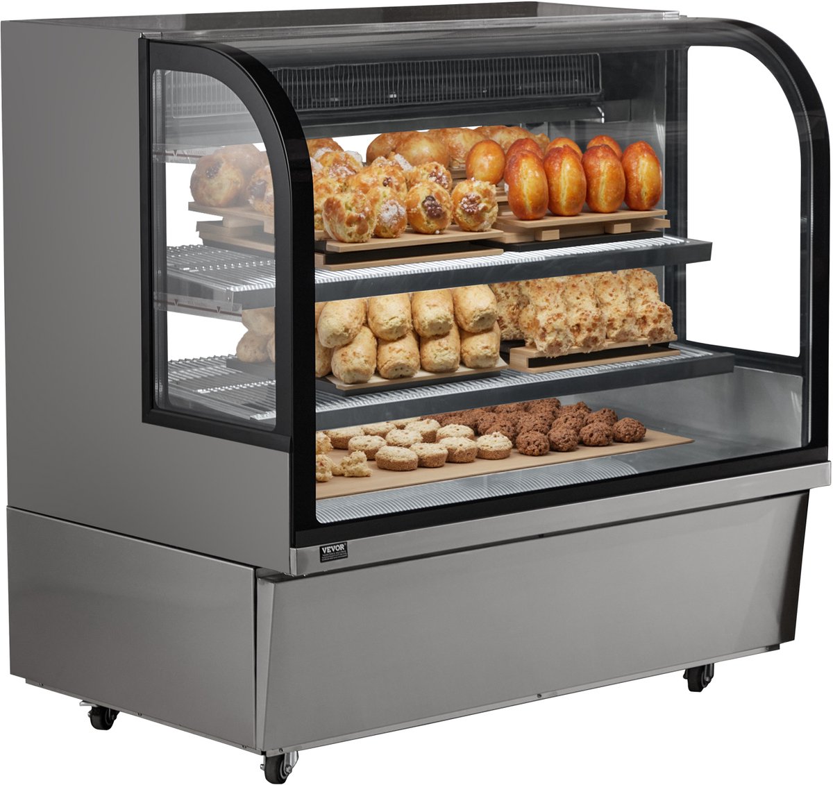 VEVOR koelvitrine, bakkerijvitrine, koelkastvitrine, 505L, 2-laags LED
