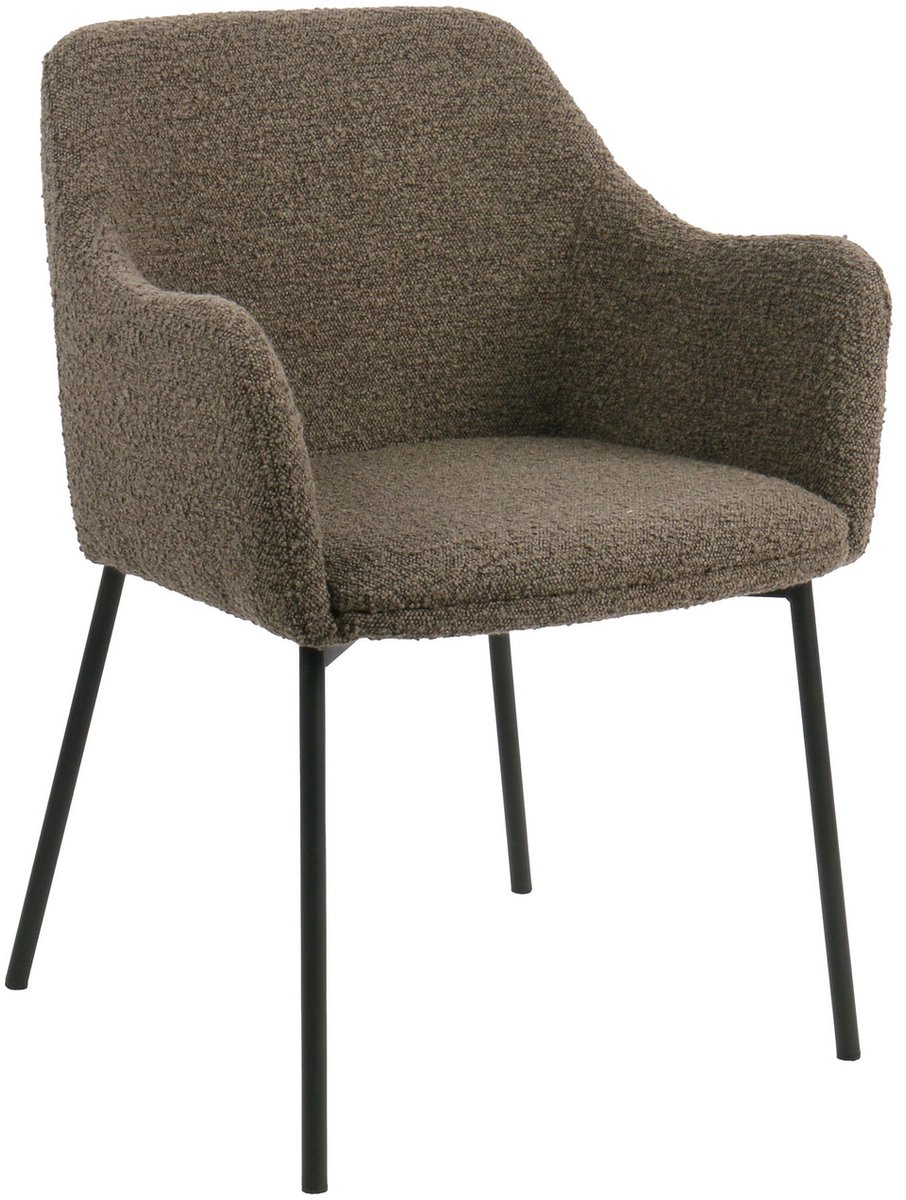 House Nordic Eetkamerstoel Melilla - Bruin Bouclé - Set van 2