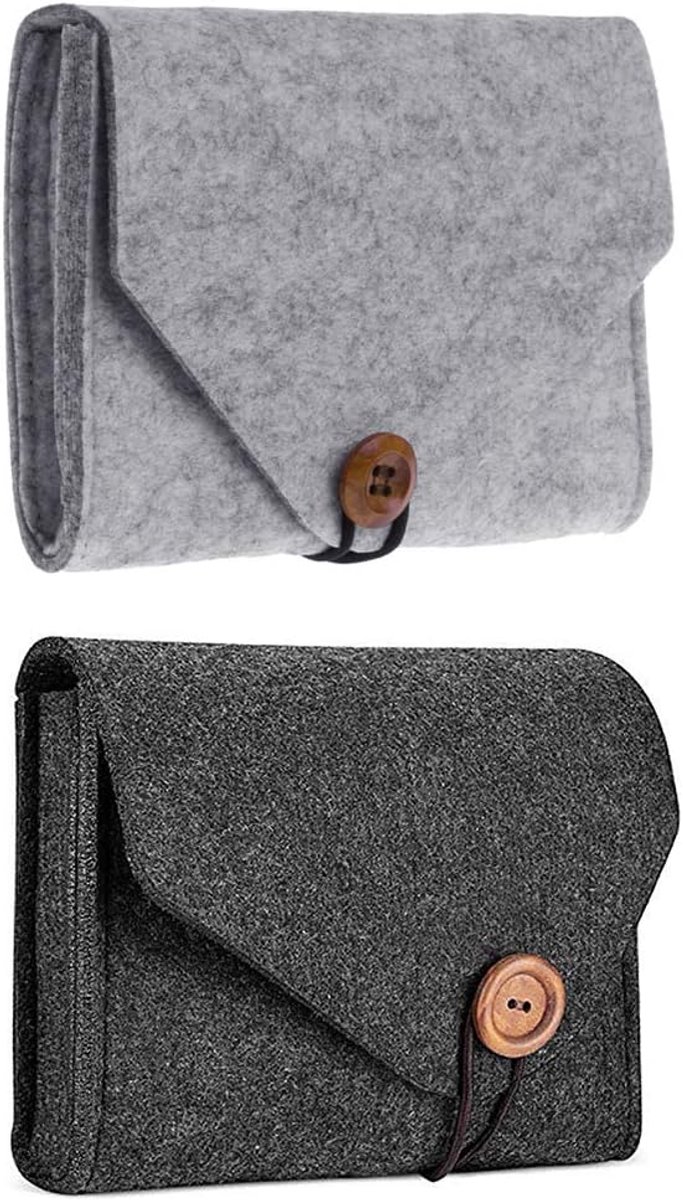 Nieuwe vilten tassen - Set van 2, voor powerbank, datakabel en muis