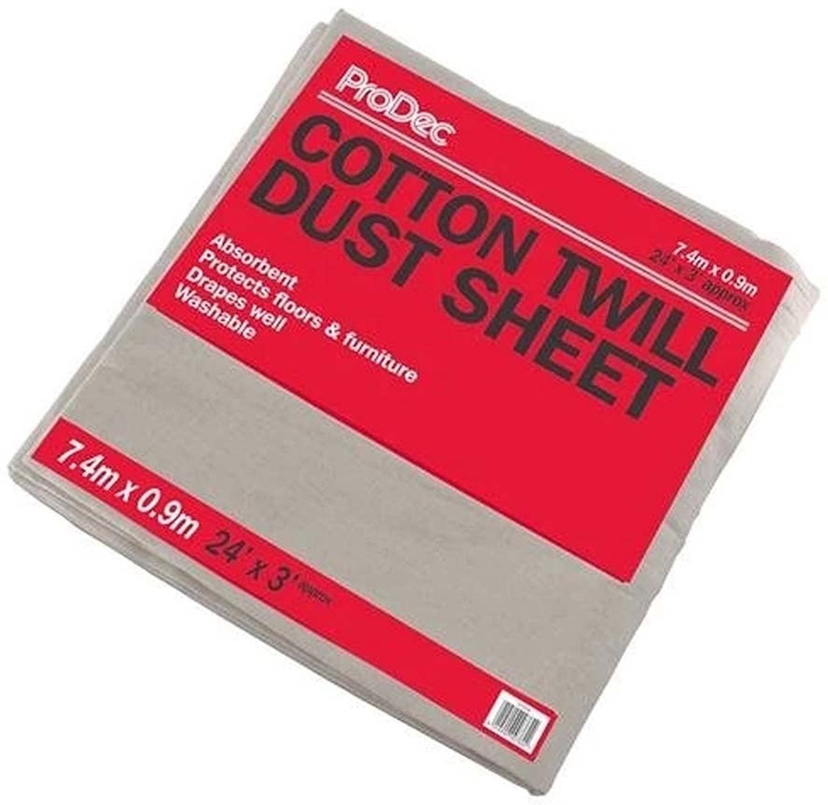 Katoenen stoffen dekzeil 7,3 m x 0,9 m - slijtvaste katoenen twill - machinewasbaar - scheurbestendig - omzoomde randen - voor tapijt, harde vloeren en meubels - voor trappen en gangen - voor schilderen, lakken en behangen