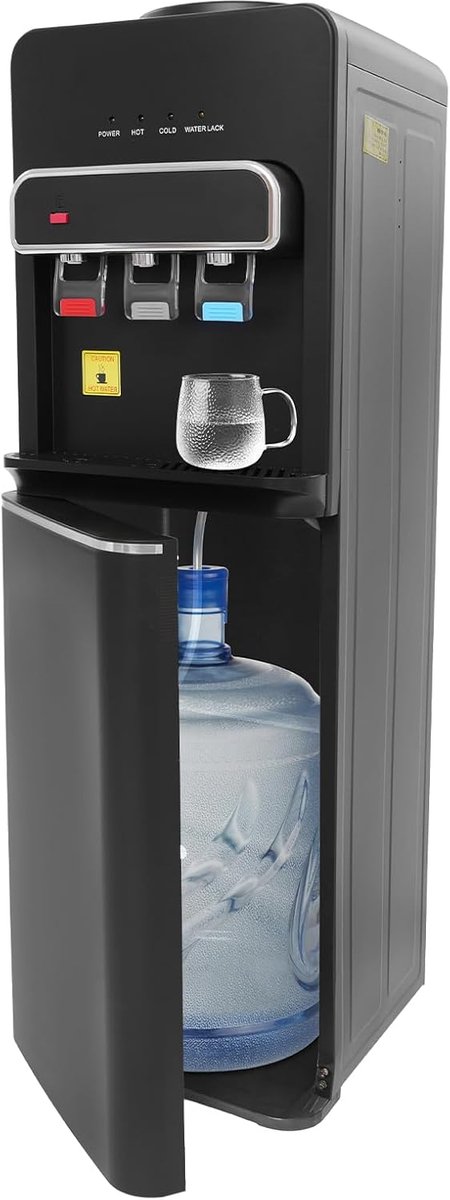 Waterdispenser Bodem - Drinken Koeler - Thuis Kantoor - Drie Watertemperaturen - 32x31x96 cm - Zwart