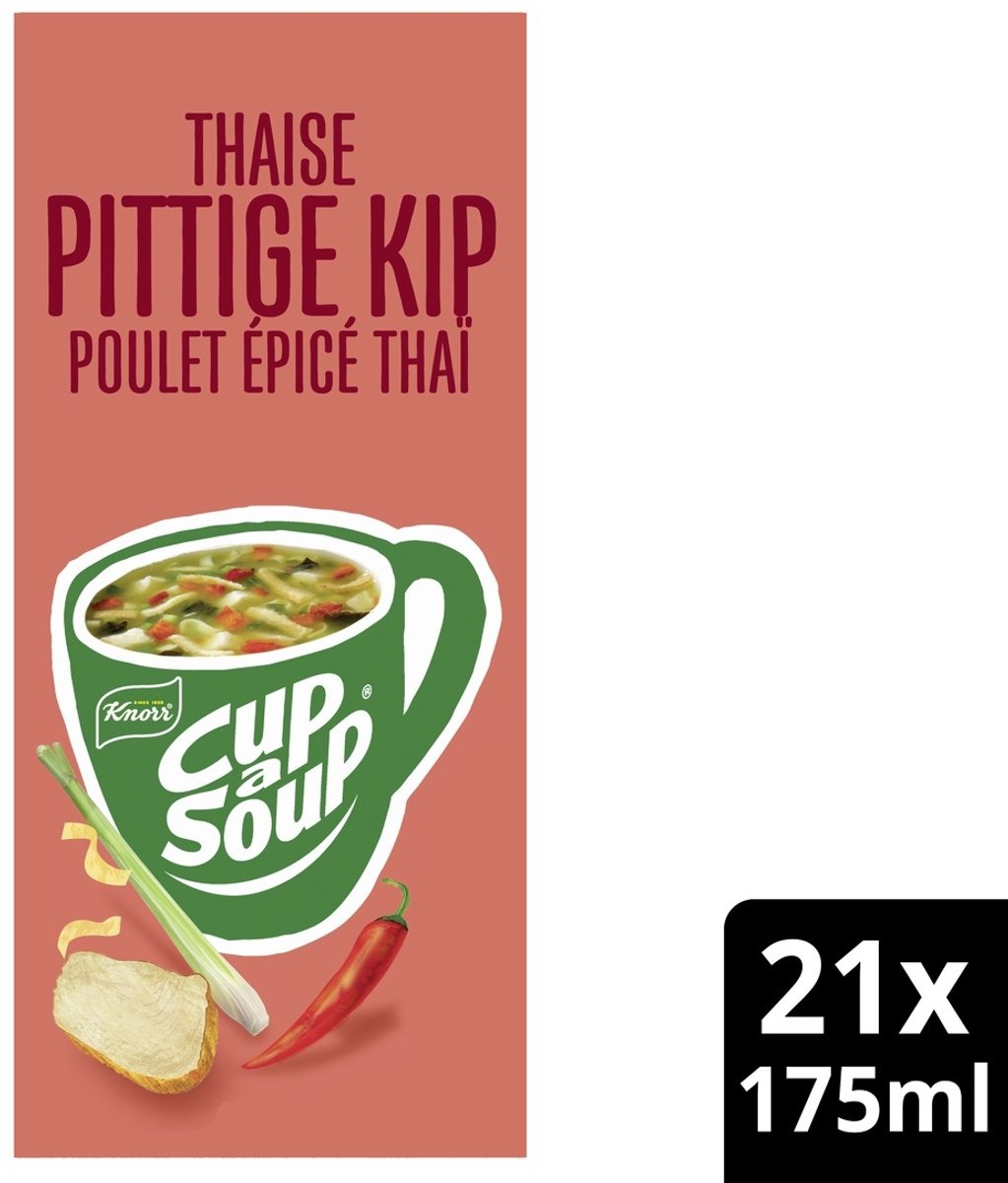 Cup a soup knorr thaise pittige kip 175ml | 4 stuks