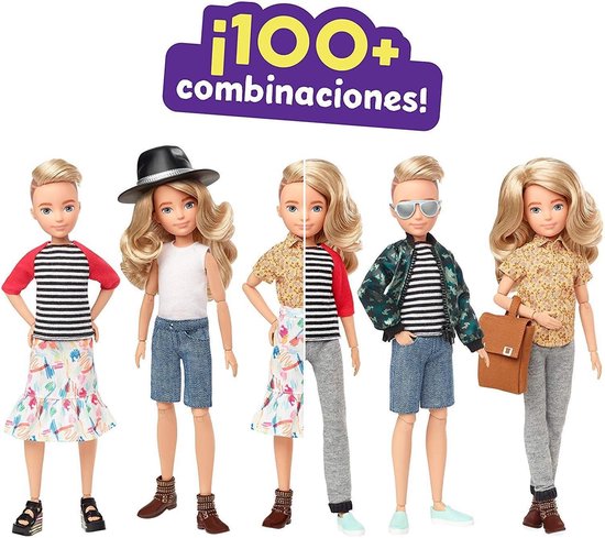 Aanpasbare Pop Set met Kleding en Accessoires - Inclusief Pruik en Schoenen - Speelgoed vanaf 6 Jaar van Merkloos — afbeelding 3