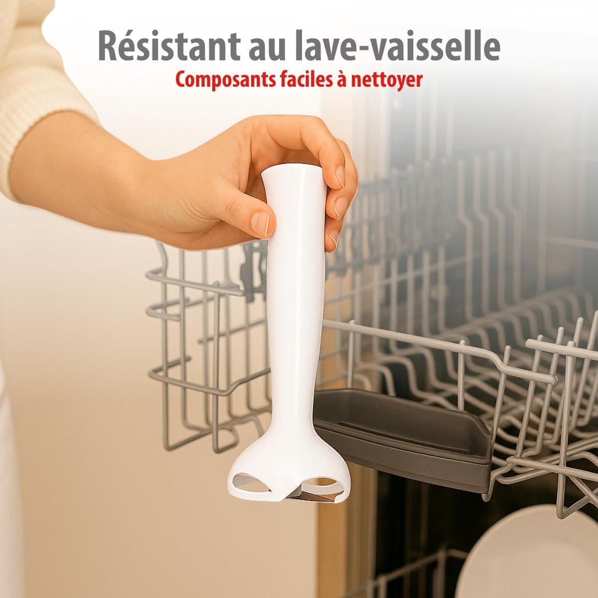 Handmixer Elektrisch - Keukenmixer Staafmixer - Gladde Sauzen Maken - 400 Watt Vermogen - 36 x 6 x 6 cm
