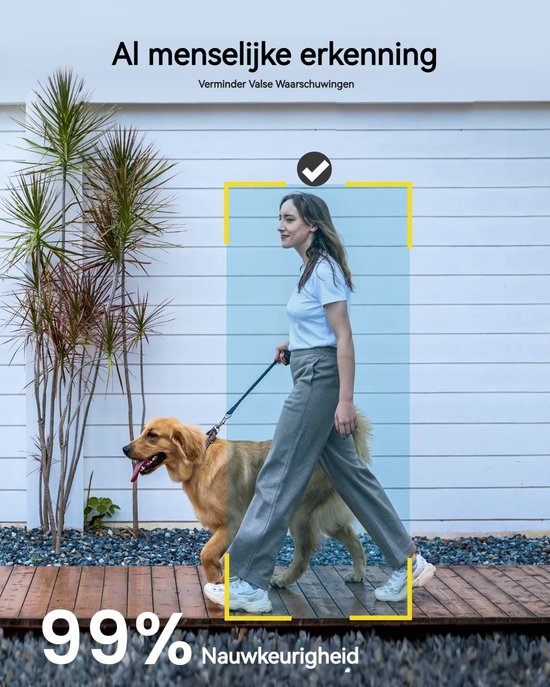 ieGeek Beveiligingscamera Draadloos Buiten - 2K Ultra HD - Camerabewaking - Bewakingscamera Voor Buiten - Buitencamera - Buiten Camera Met Nachtzicht - Oplaadbaar - Met WiFi en APP - Wit - 4 Stuks van Merkloos — afbeelding 5