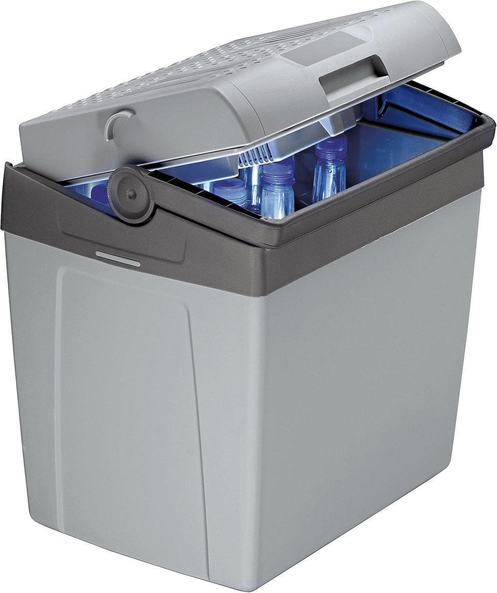 Thermo Elektrische Koeler - Draagbare Koelbox - Kamperen Auto - Flessen van 2L - 25 Liter - Grijs