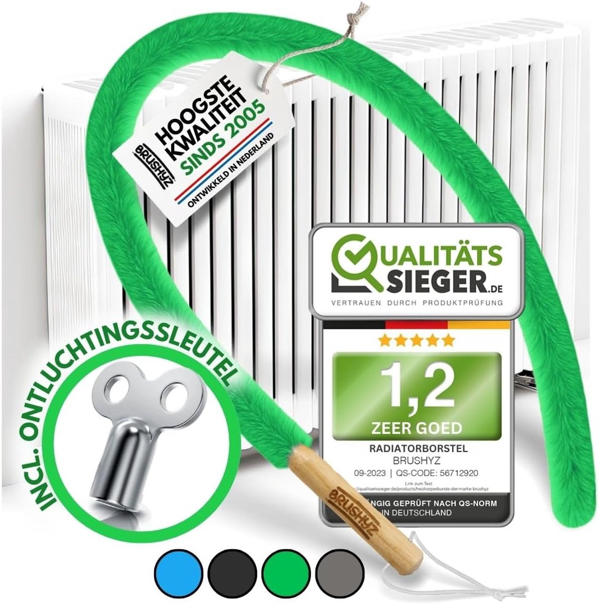 Flexibele radiatorborstel 115 cm – wasbare microvezel voor beter binnenklimaat