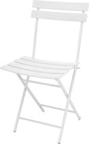 Mat wit stalen bistrostoel opvouwbaar 83 cm - Bistrostoel/buitenstoel/balkonstoel - Tuinstoelen