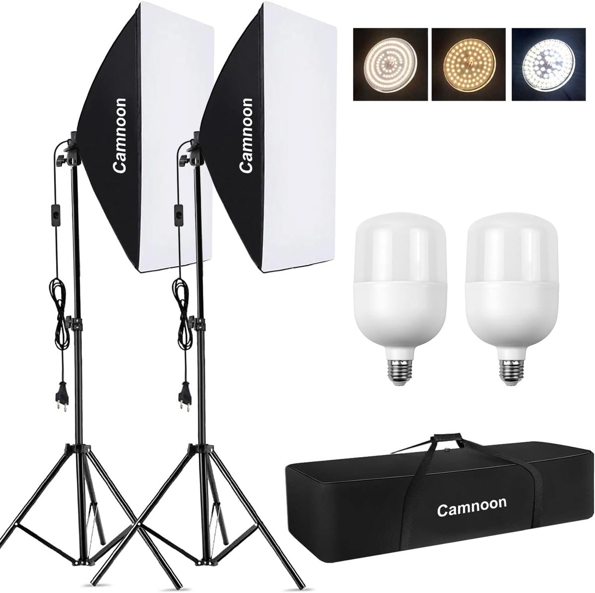 Softbox Set Fotostudio Lichtset met 2 LED Lichten en Statief voor Professionele Fotografie