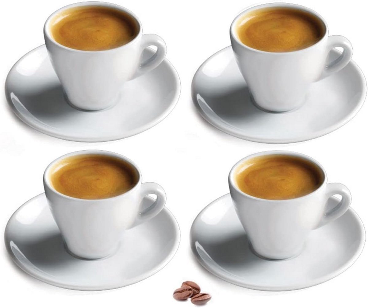 Porseleinen Espresso Cups Set van 4 - Wit