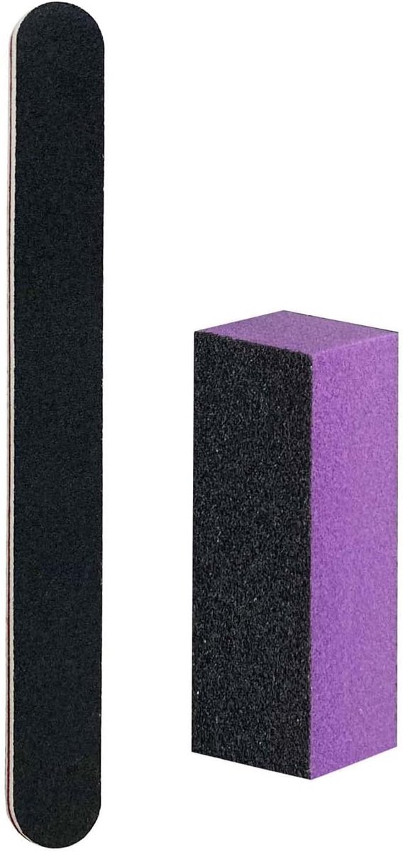 Professionele nagelvijl en bufferblok set - 100/180 korrels voor manicure en pedicure