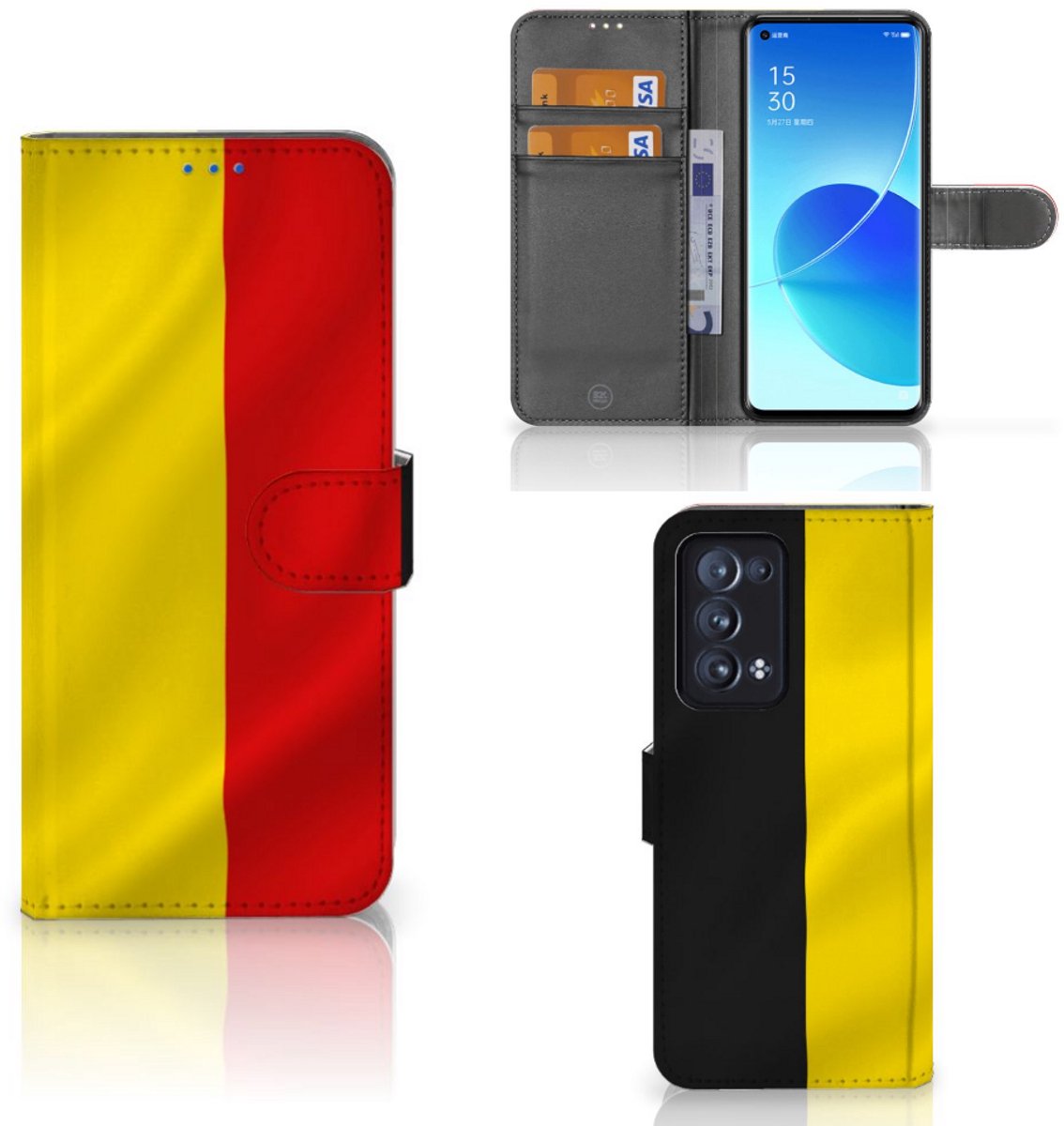 OPPO Reno 6 Pro Plus 5G Bookstyle Case Belgische Vlag