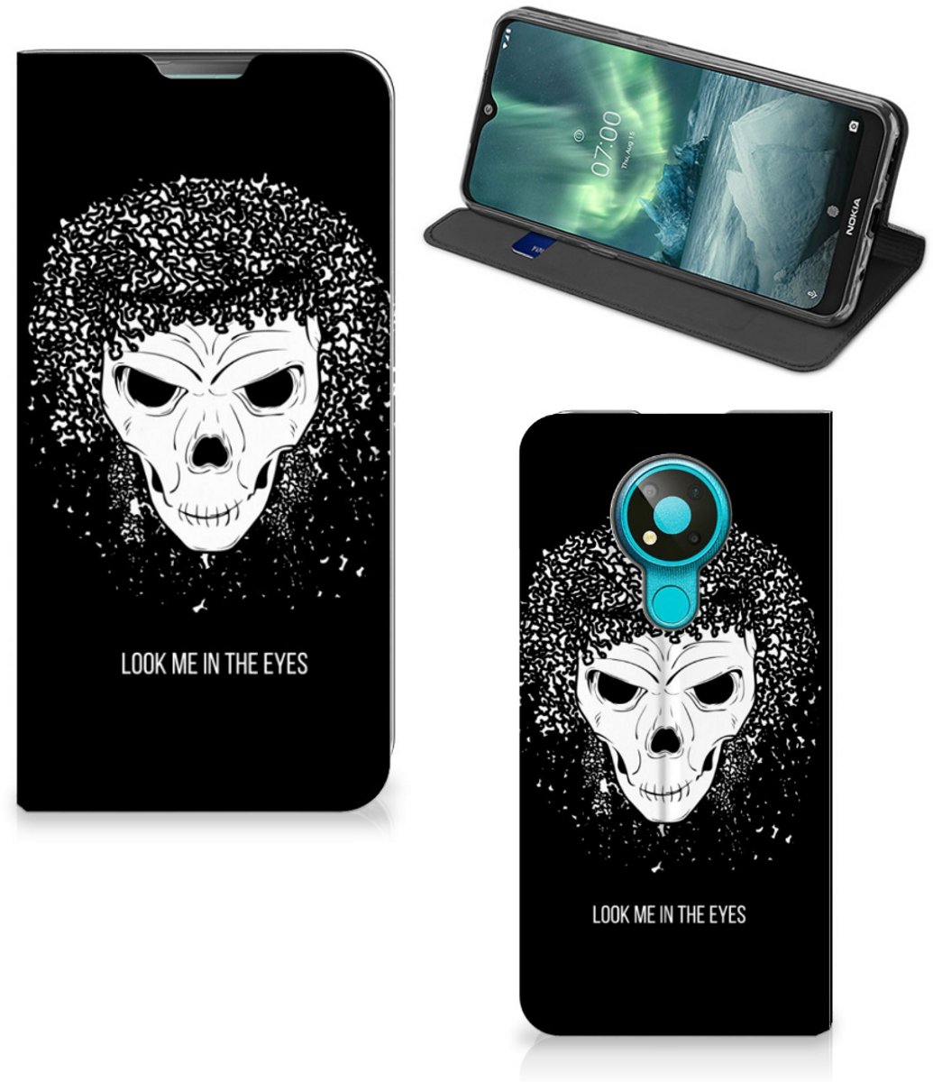 Mobiel BookCase Nokia 3.4 Skull Hair