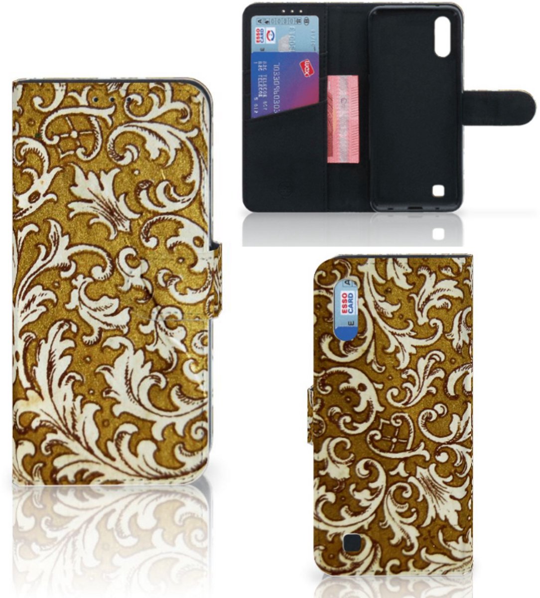 Wallet Case Samsung Galaxy M10 Barok Goud