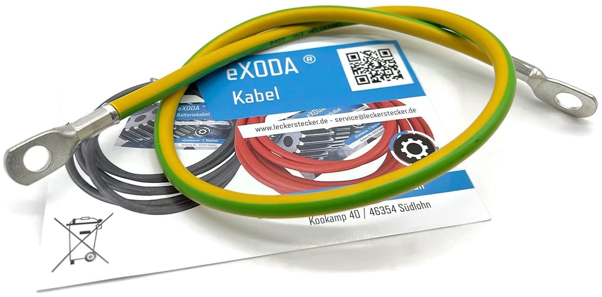 Aardingskabel - Aardingdraad - Stroom Ontladen - Flexibel PVC - 60 cm - Groen/Geel
