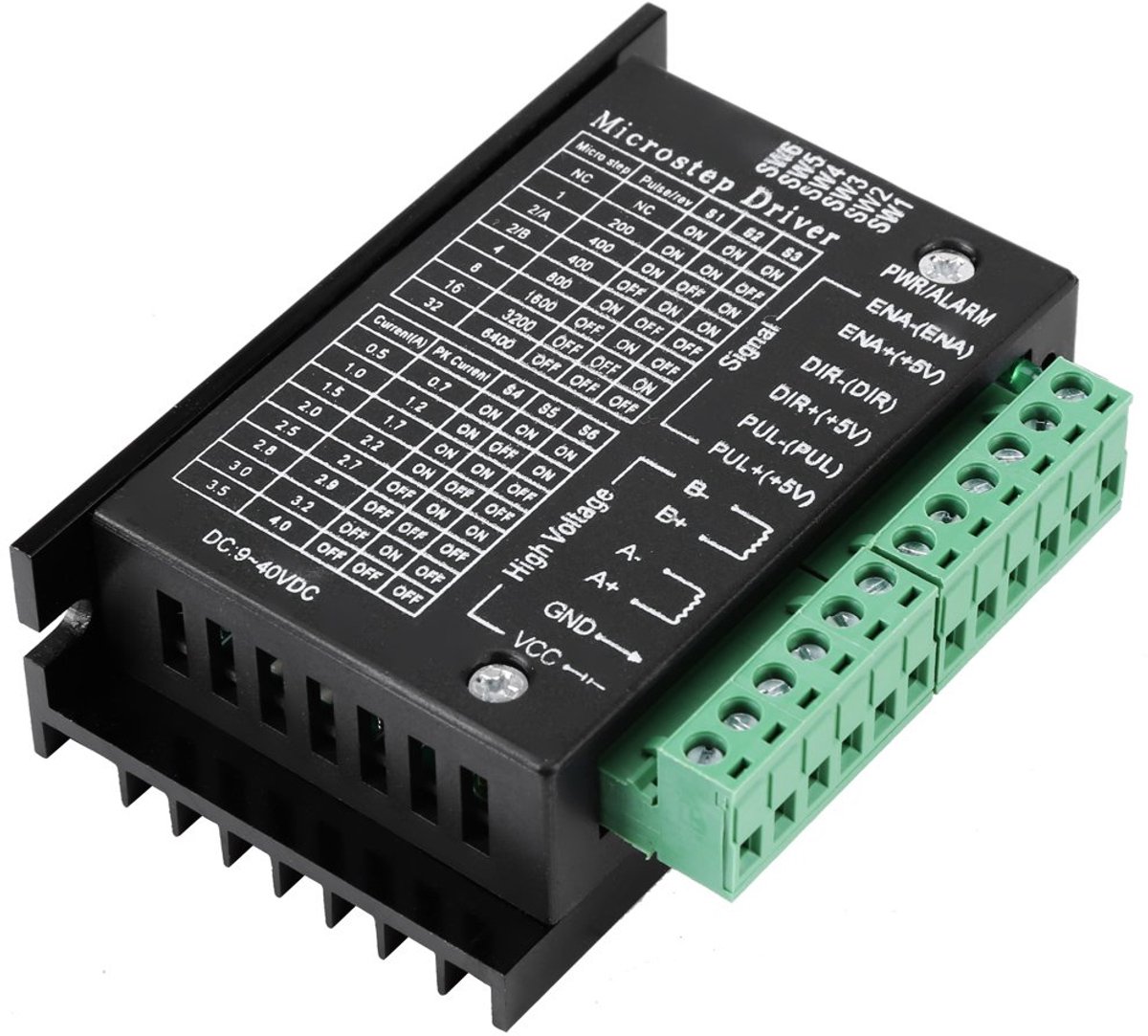 Stepper Motor Driver - DC 9-40VDC Stappencontroller Module Board met 32 Microsteps