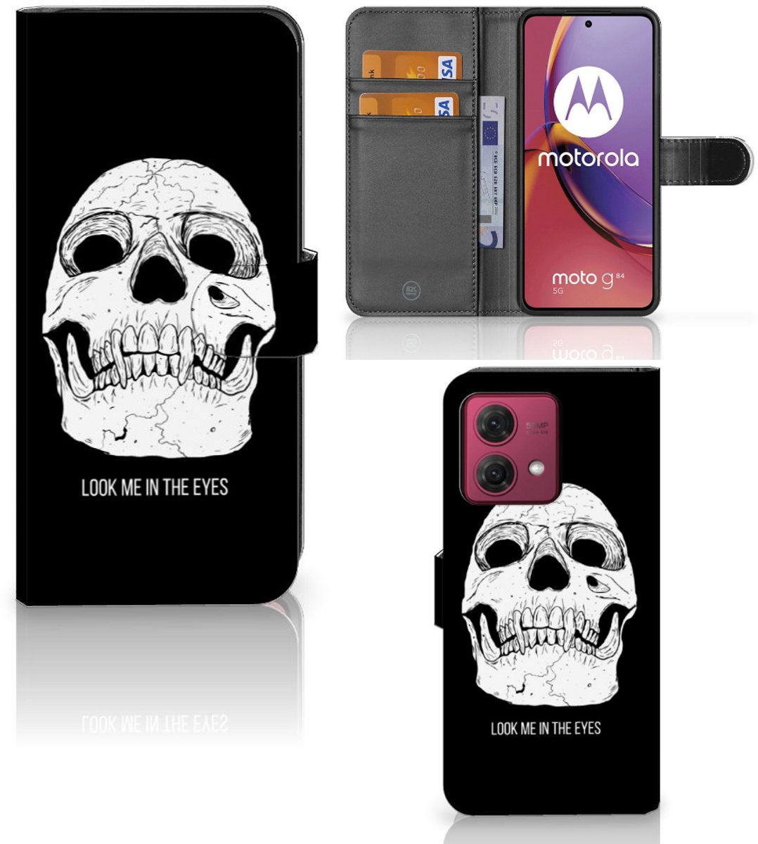 Telefoonhoesje met Naam Motorola Moto G84 Skull Eyes