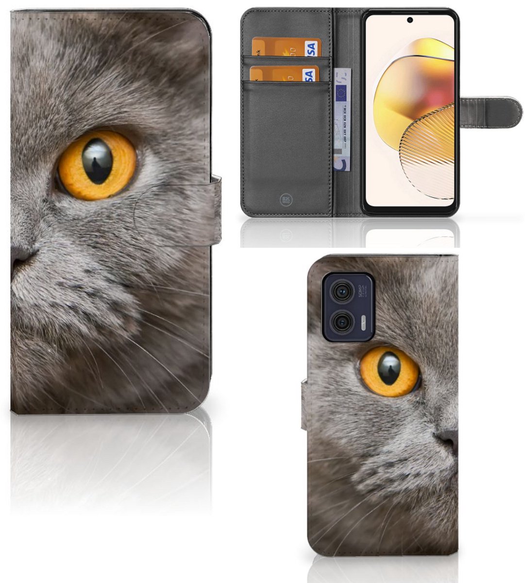 Telefoonhoesje met Pasjes Motorola Moto G73 Britse Korthaar