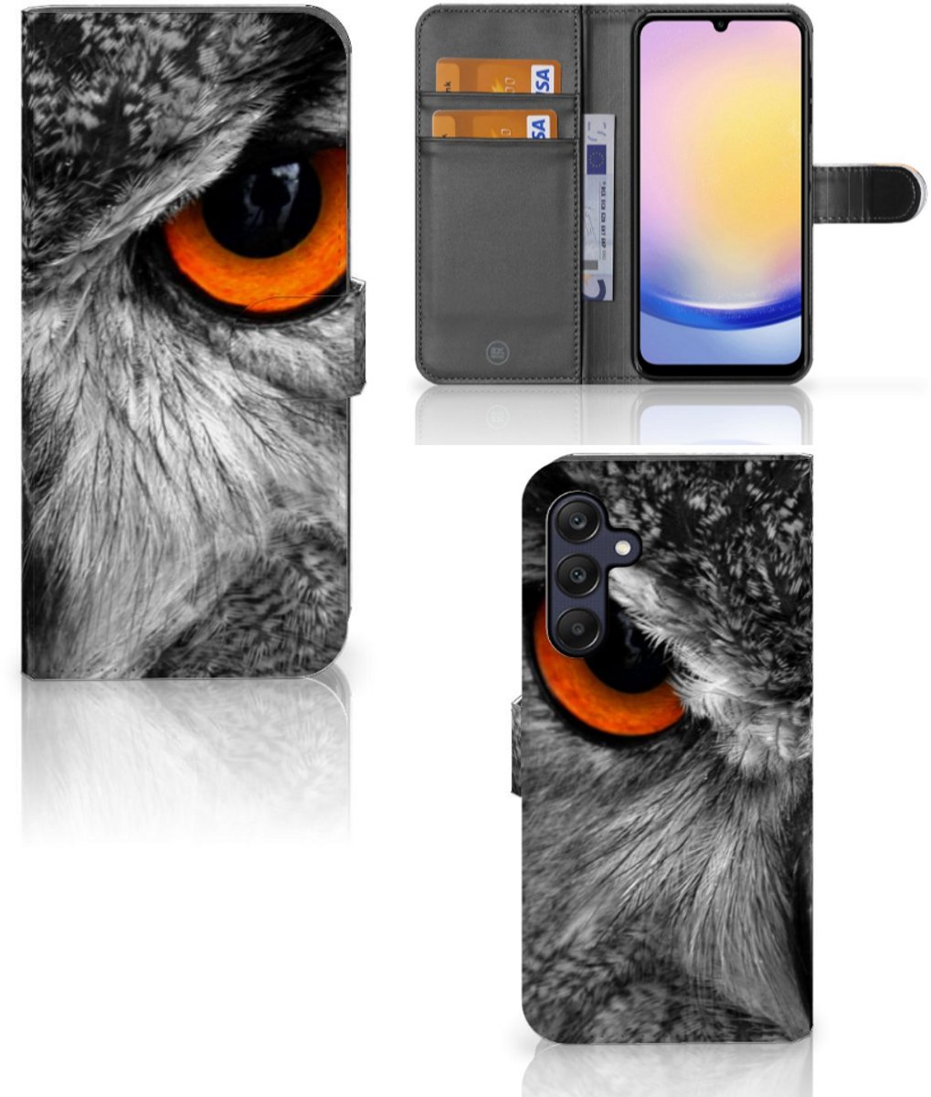 Samsung Galaxy A25 Telefoonhoesje met Pasjes Uil