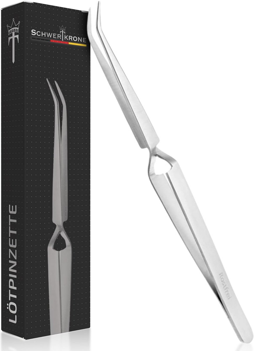Soldering Tweezers - Cross Industrial Technical Fine Curved 11.5 cm
