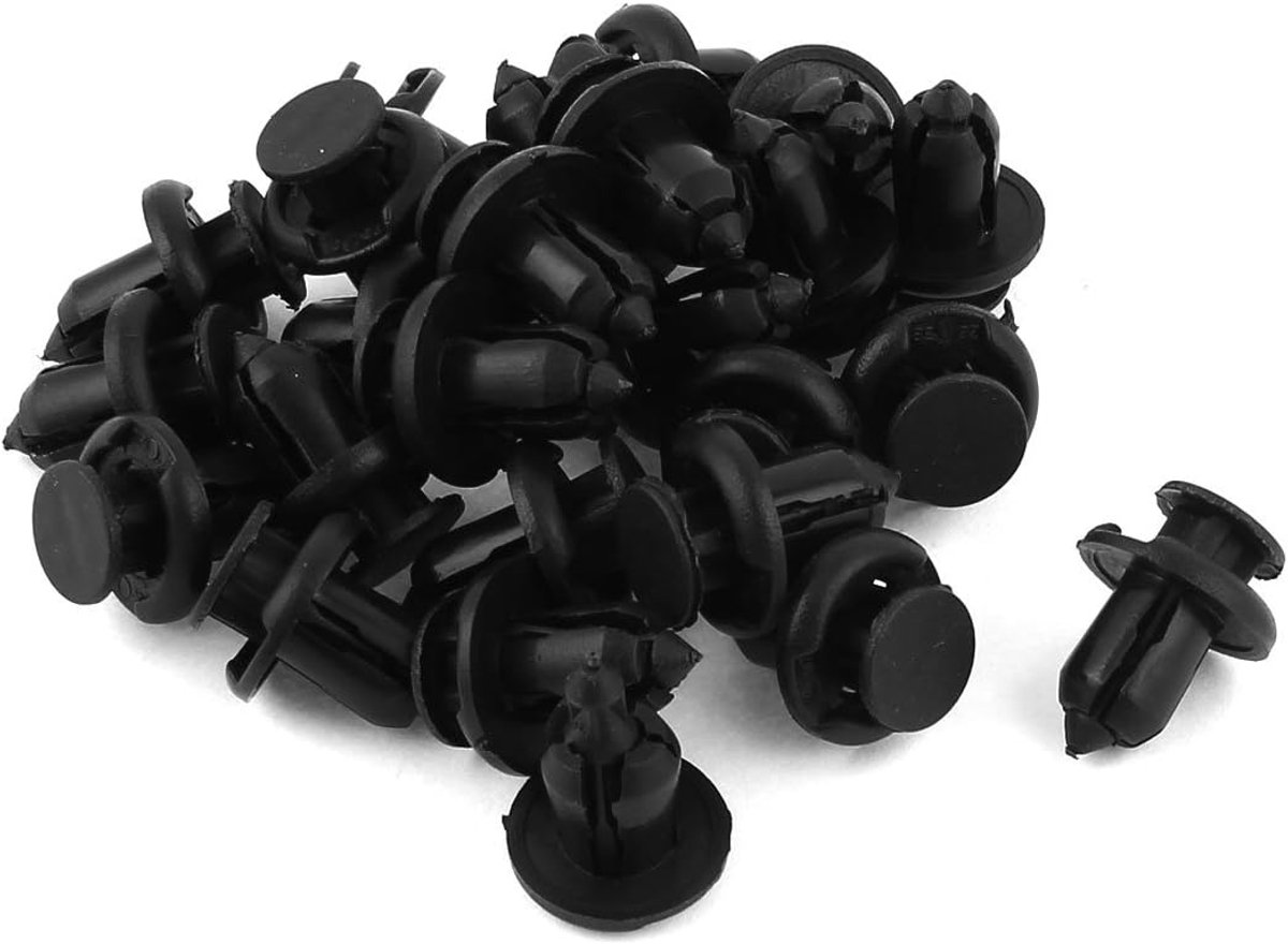 Kunststof Klinknagels - Bevestigingsclips Auto - Auto Onderdelen Monteren - Push-Type Bevestiging - 10mm Gat - Zwart