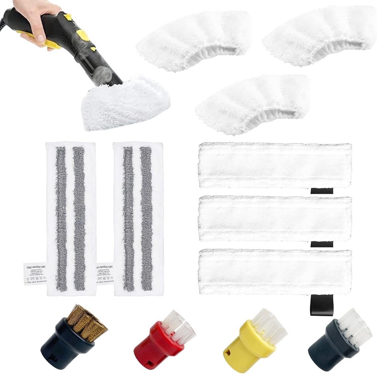 Microvezeldoekenset Accessoires - 12 Delen voor Stoomreinigers