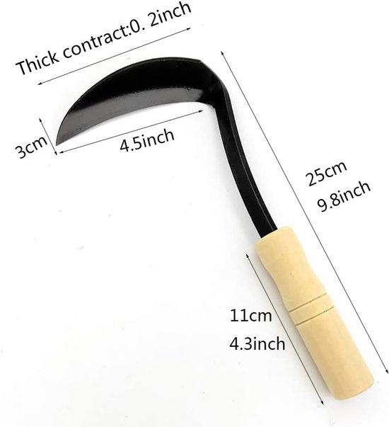 uingereedschap handhakken-sichel - kleine slanghals sichel perfect voor het jaden en cultiveren van Krumpholz. — afbeelding 5