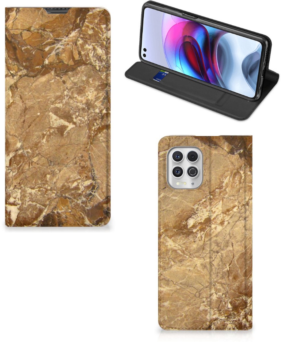 Motorola Moto G100 Standcase Marmer Creme