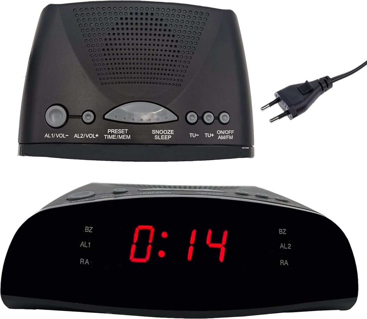 Digitale wekker met LED-display, dubbel alarm en FM-wekkerradio