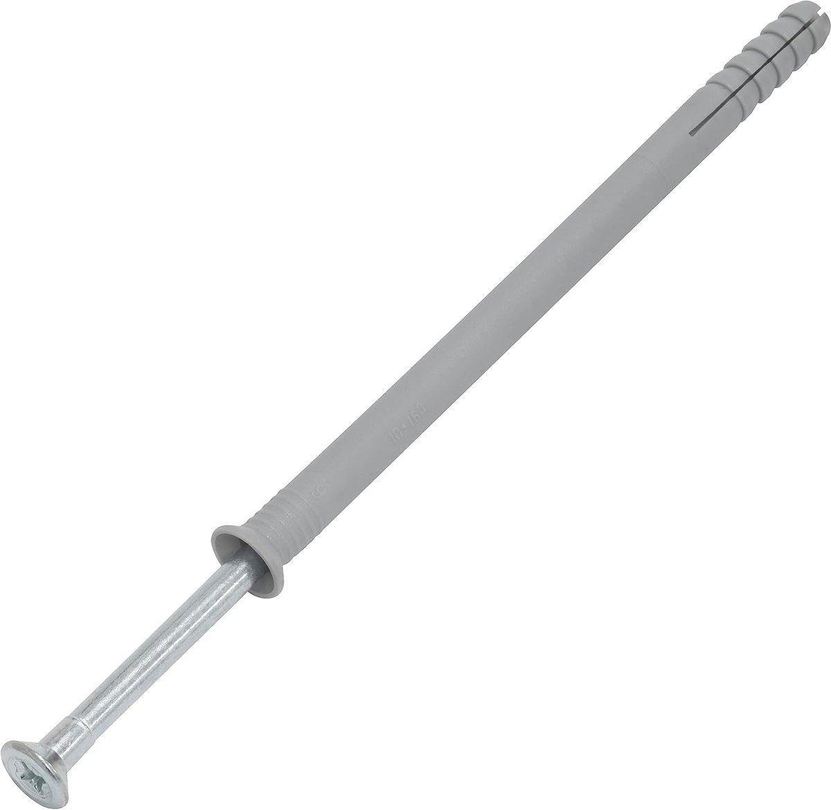 Set van 25 bevestigingspluggen met spijker en 25 schroeven voor beton - Ø 10 x 160 mm, Ø 6,9 x 170 mm
