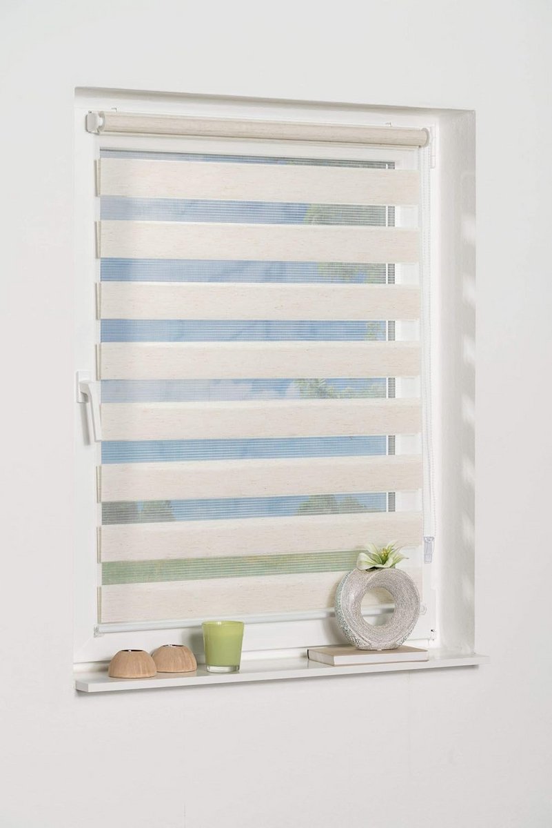 Dubbel Rolgordijn Zonder Boren 50 x 200 cm - Beige