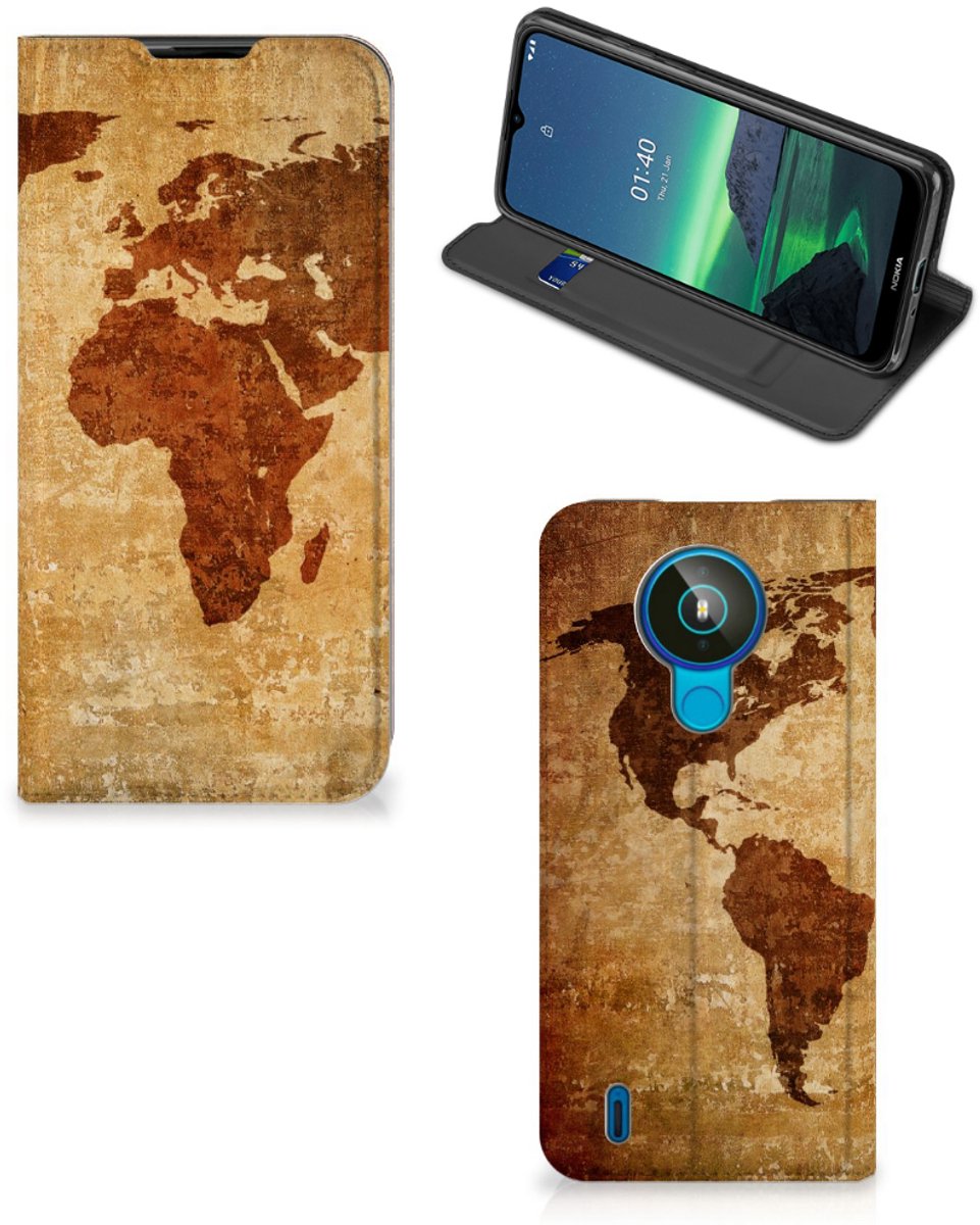 Nokia 1.4 Book Cover Wereldkaart