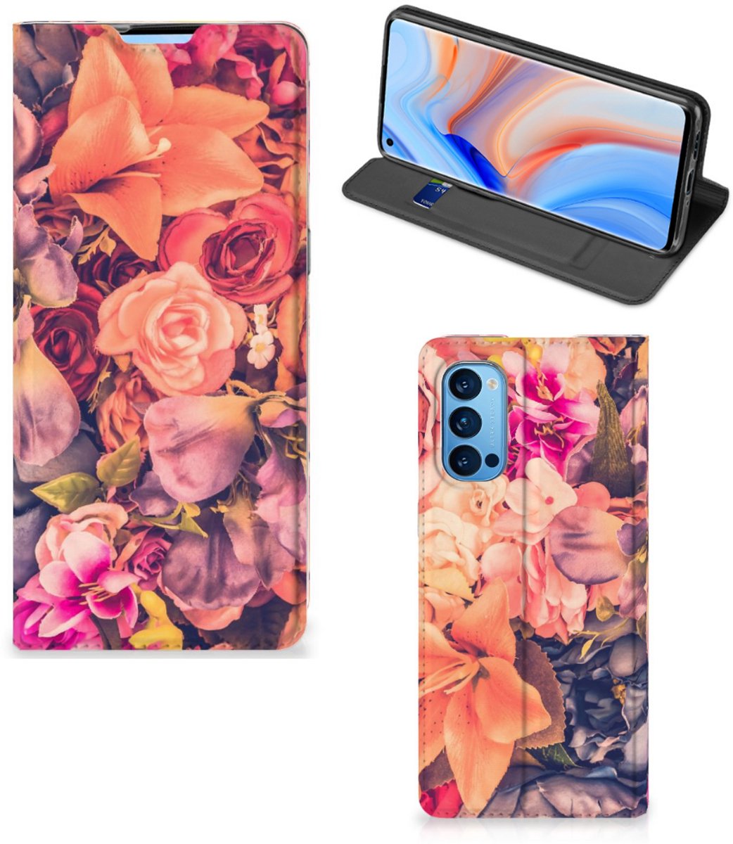 OPPO Reno4 Pro 5G Smart Cover Bosje Bloemen