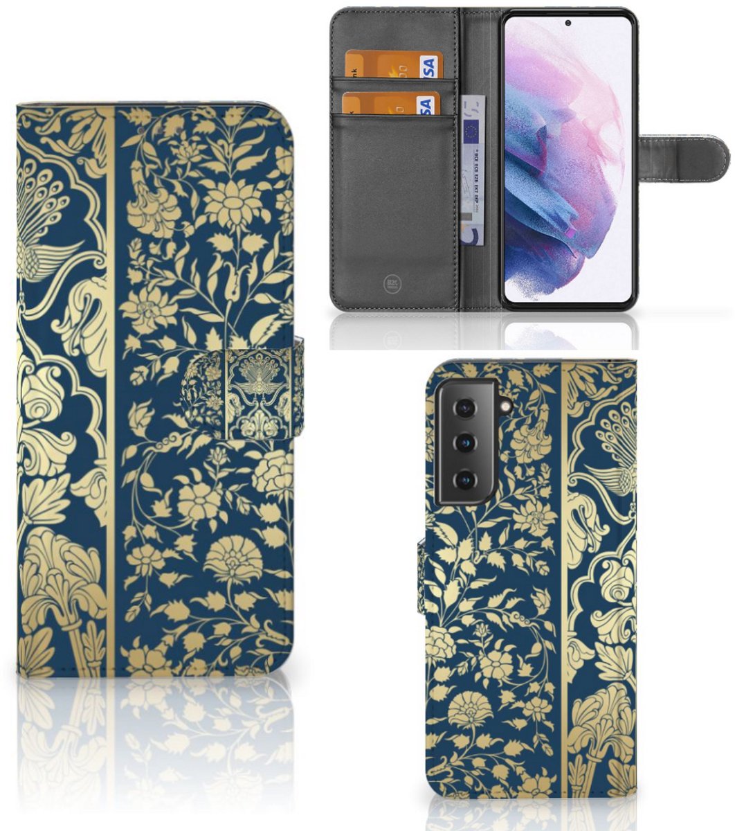 Samsung Galaxy S21 Plus Hoesje Beige Flowers