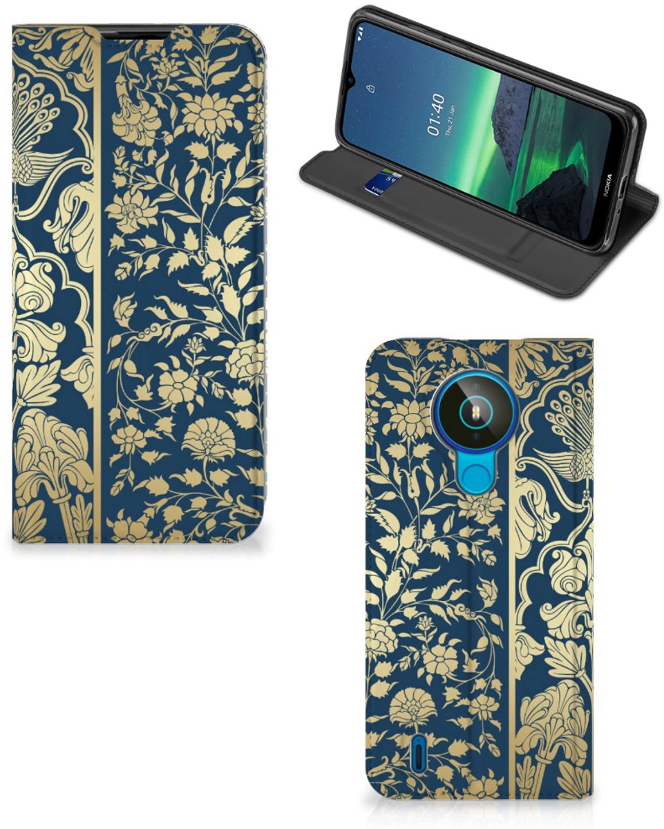 Nokia 1.4 Smart Cover Beige Flowers