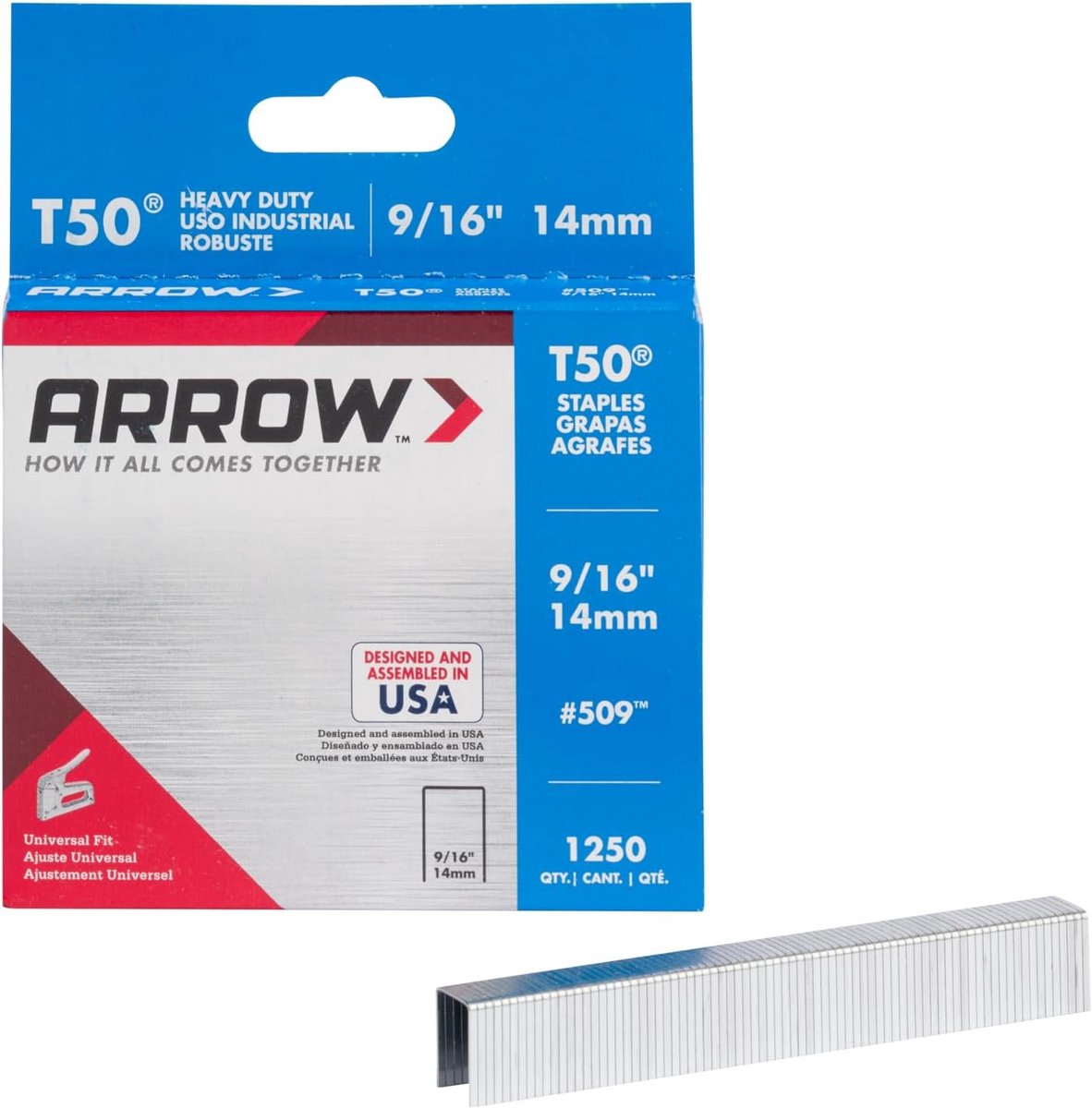T50 Nietjes, 1,43 cm, 1250 stuks - Perfect voor Kantoor en Hobby