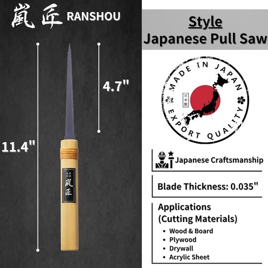 Japanse trekzaag voor houtbewerking - Mini sleutelaatzaag 4-3/4 inch — afbeelding 5