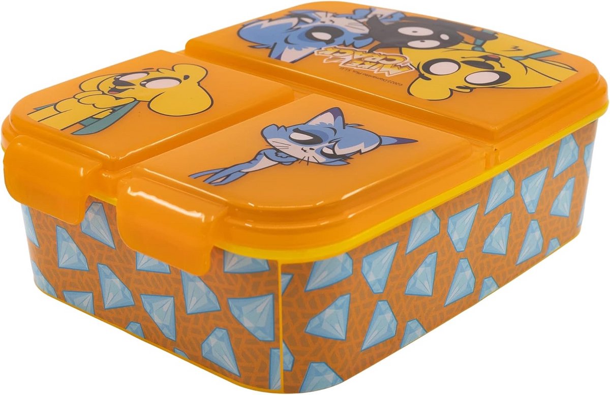 Lunchbox met 3 vakken voor kinderen, ideale broodtrommel voor school