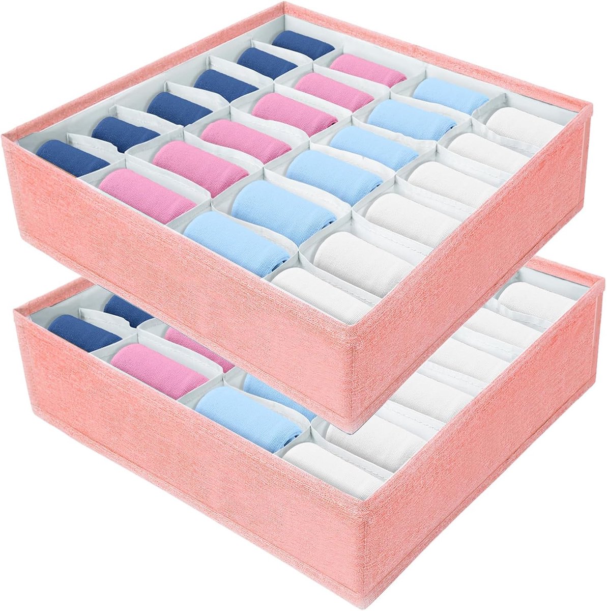 Opvouwbare lade-organizer set - 2 stuks, 24 cellen voor sokken, ondergoed en accessoires