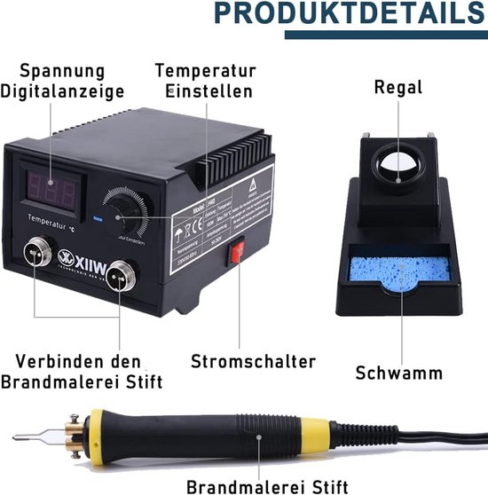 Houtbrander Set - Pyrografie Machine - Soldeerbout - Hobby & Professionals - Creatief van Merkloos	 — afbeelding 5