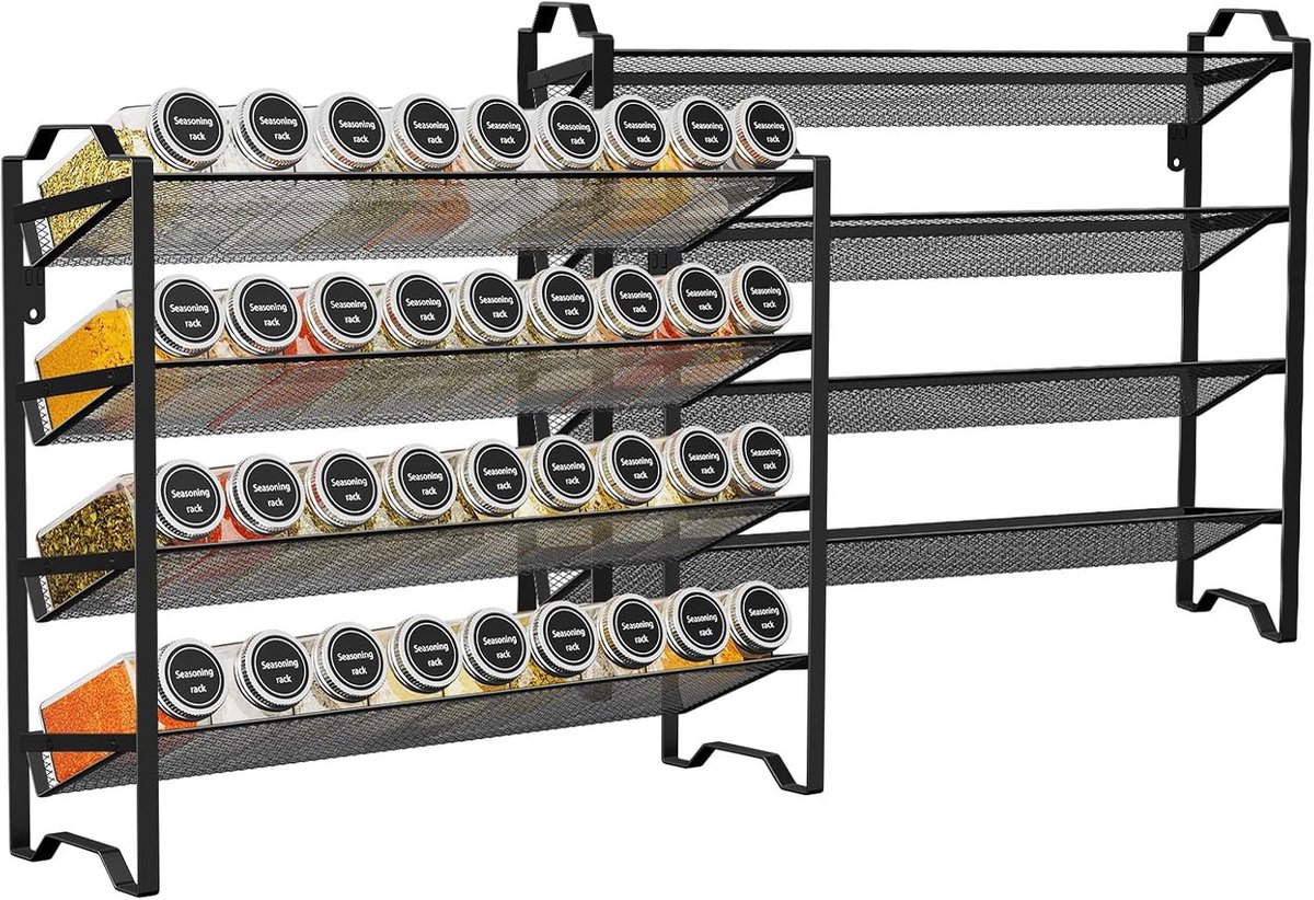 4-Tier Keuken Kruidenrek Organizer - Ruimtebesparend en Stapelbaar