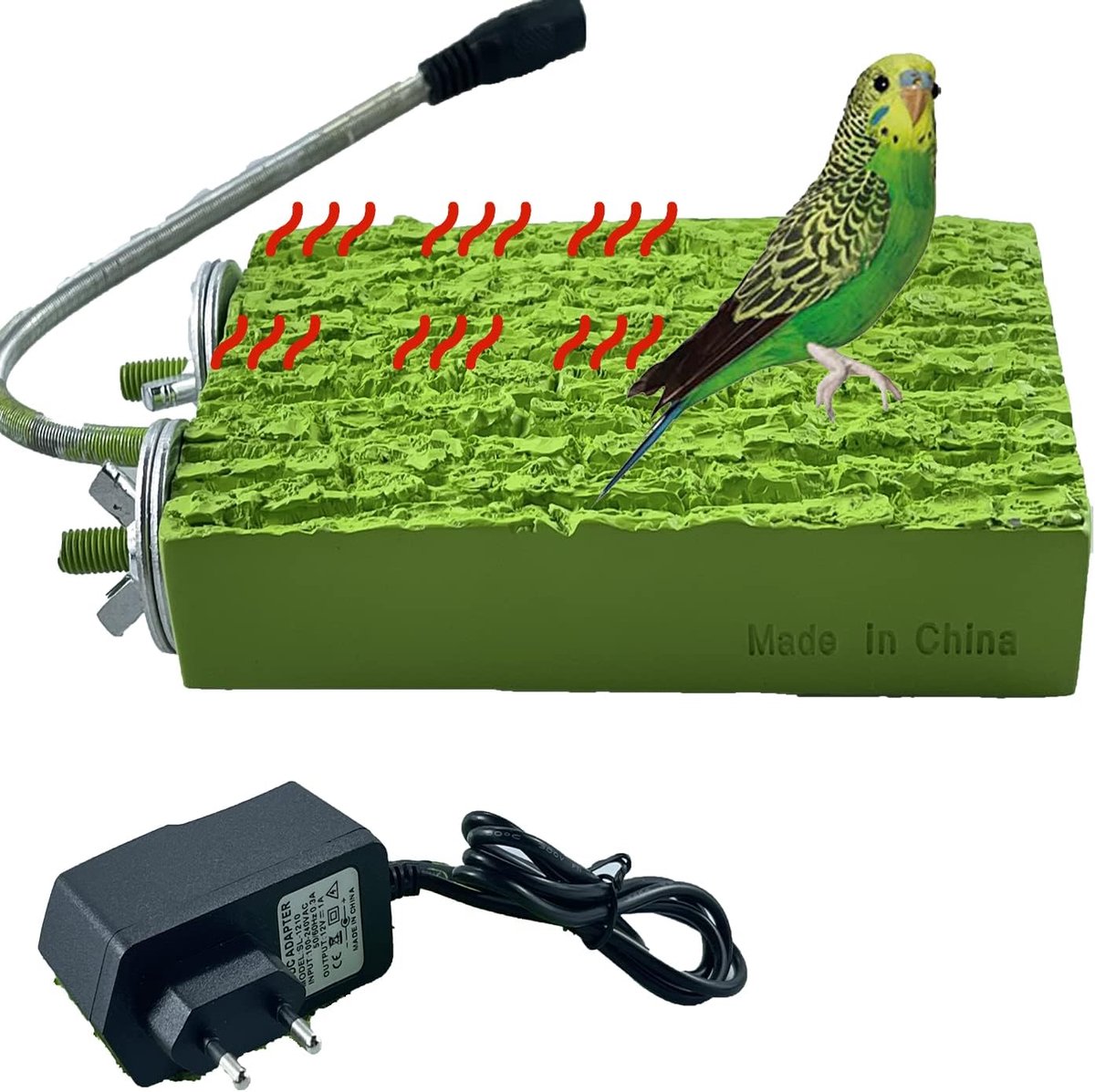 Vogelverwarmer voor Kooien en Vogelkooien - Constant Temperatuur 35-43 °C - 5 W - Verwarmingsplatform voor Papegaaien en Kleine Vogels